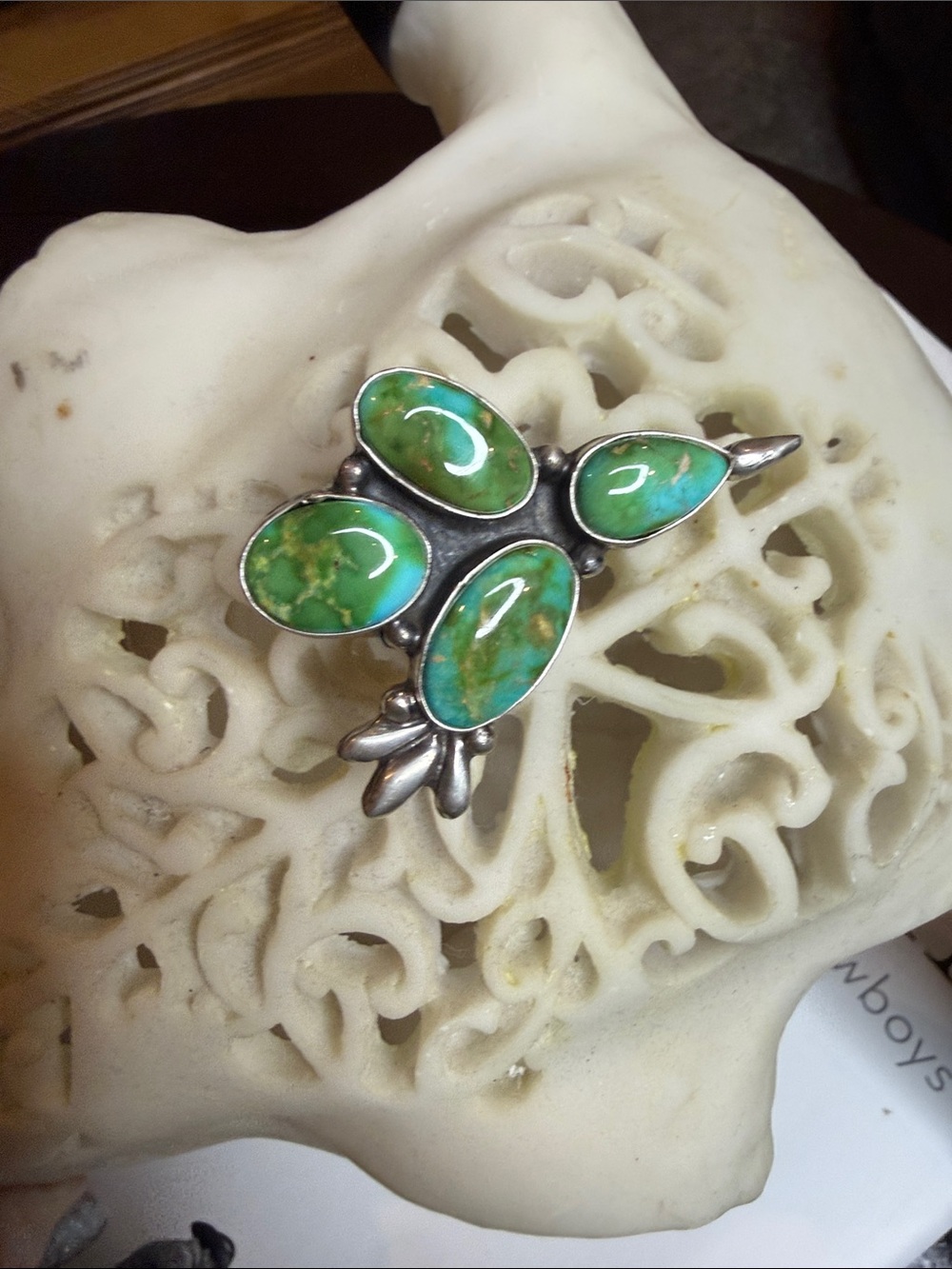 Sterling Silver Hummingbird Ring - Patrick Williams Stamped Navajo - Sonoma Gold